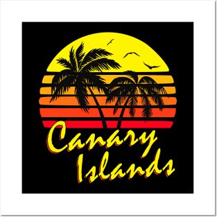 Canary Islands Retro Sunset Posters and Art